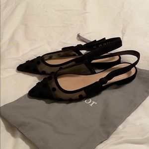 Dior mesh slingback flats size 37
